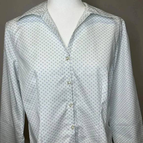 Lands End No Iron  Pinpoint Oxford Shirt - Picture 4 of 10
